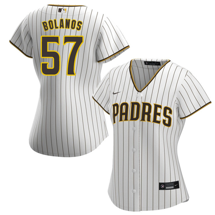 Nike Women #57 Ronald Bolanos San Diego Padres Baseball Jersey Sale-White